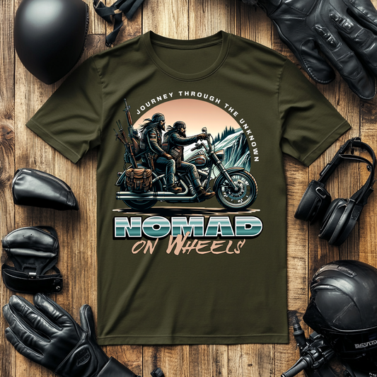 Biker T Shirts For The Nomad On Wheels Two Bikers Going Hunting On A Harley Davidson Motorbike