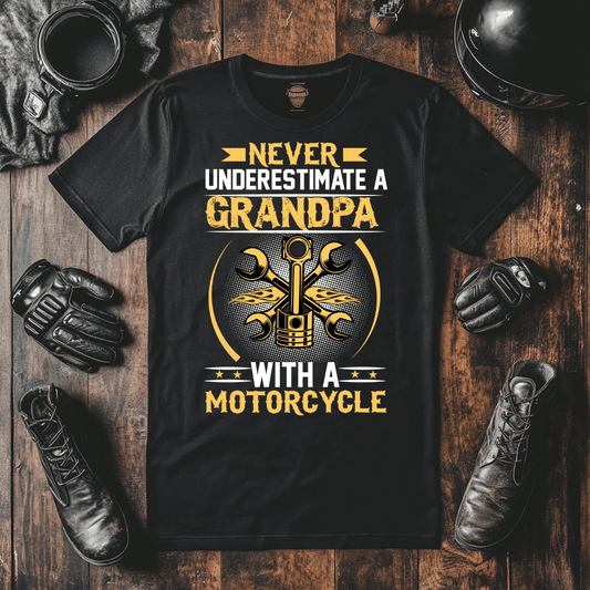 You Really never Can Underestimate A Grandpa On A Motorcycle Especially If They Are Wearing One Of Our Awesome Biker T-Shirts.