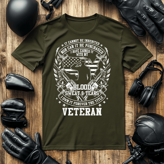 The unites states blood sweat and tears veterans T-shirts design in green. 