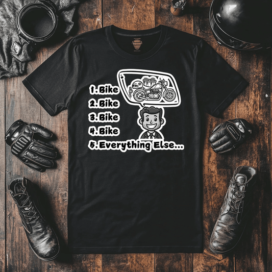 Mens biker tees this is a funny one with a man dreaming about bikes