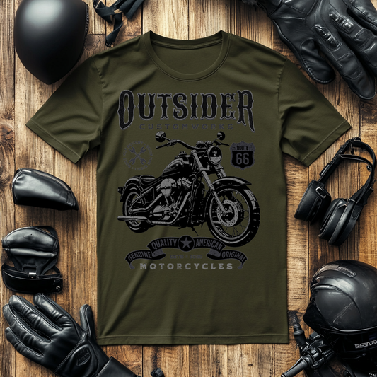 The outsider Represents The Bikers that were our motorbike t shirts 