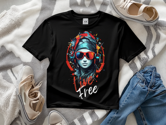 An amazing design on on of those alternative T-shirts with bright colours.