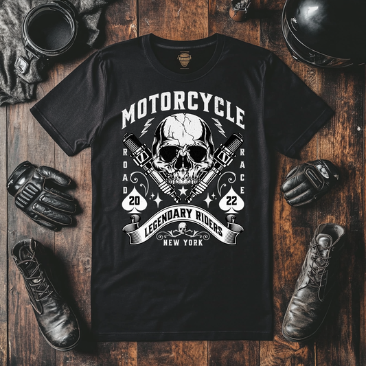 biker t shirts that give you everything from skulls to spark plugs