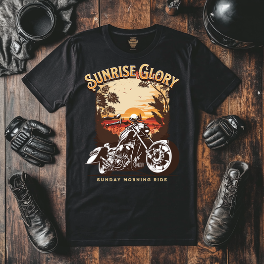 New In Our Biker T Shirts Collection Is The Sunrise Glory Tee