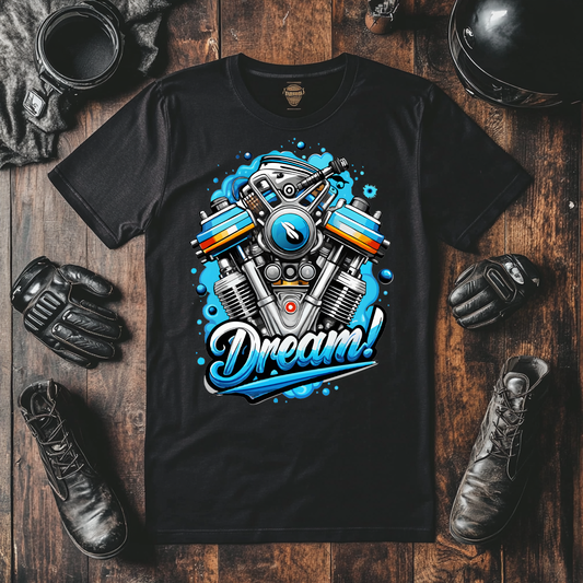 The Motorcycle T Shirts Dream Engine Designed Graphics Tee